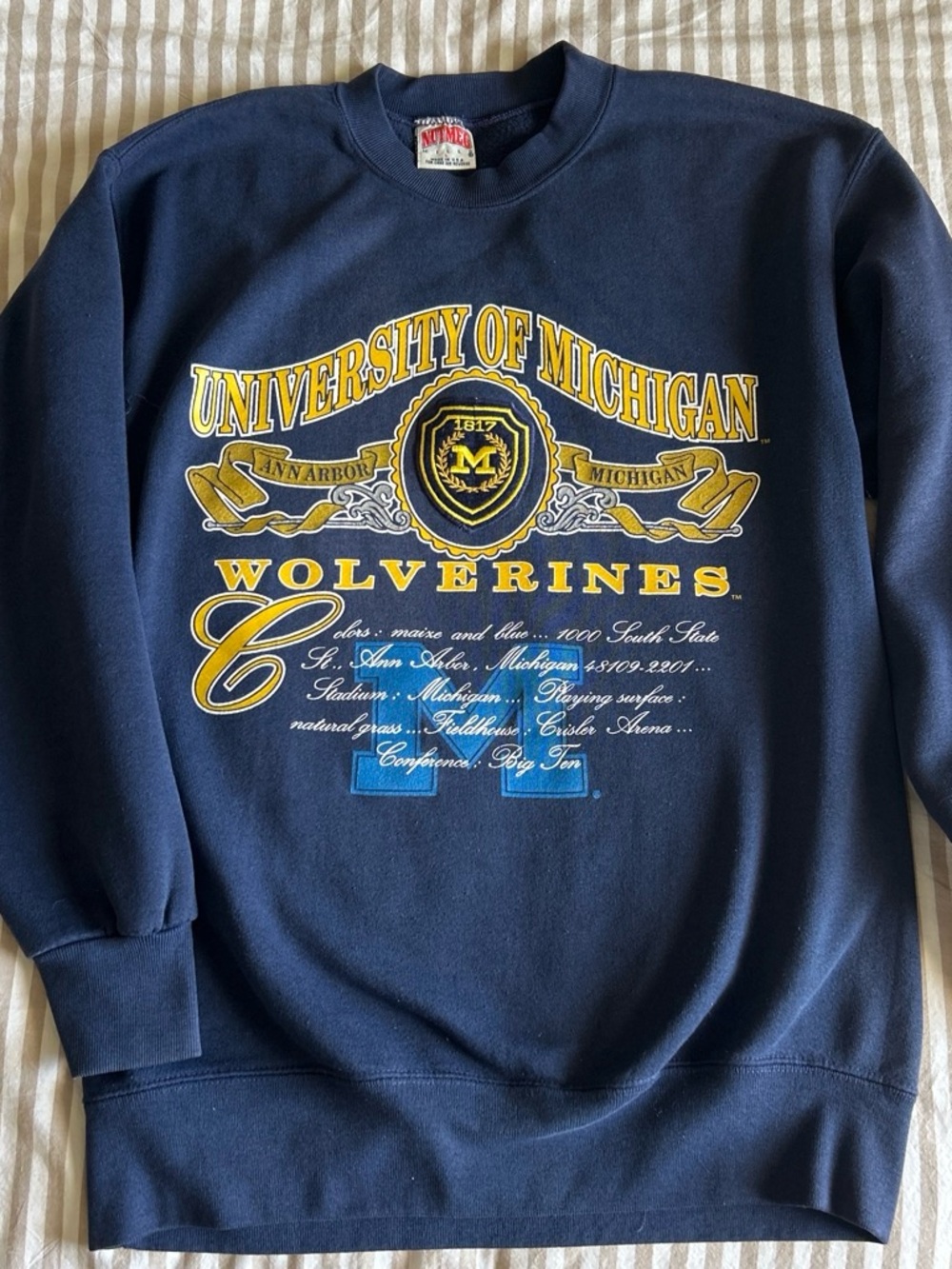 Vintage University of Michigan Wolverines Navy Crewneck Sweatshirt